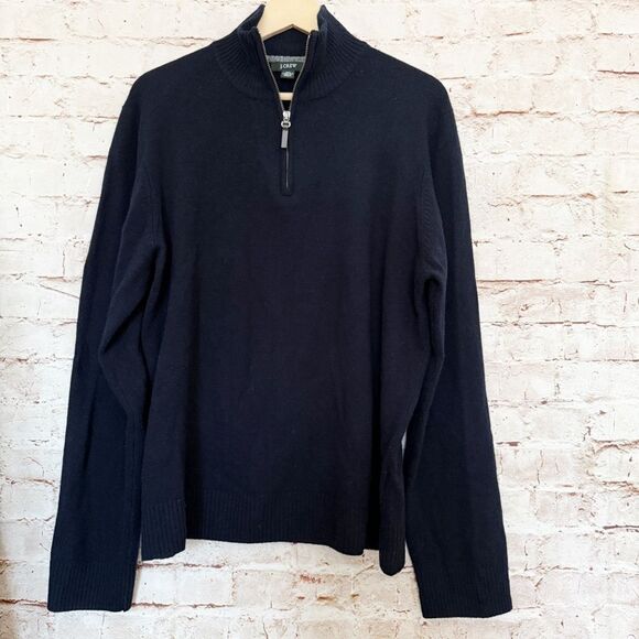 J. Crew mens lambs wool 1/4 zip vintage sweater - Picture 1 of 5